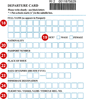 EDカード［インドネシア出国］